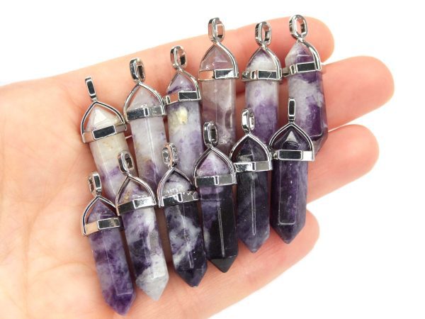 Charoite II Natural Crystal Point Pendant Gemstone Necklace Michael's UK Jewellery