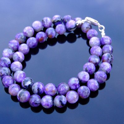 Charoite Natural Gemstone Necklace 8mm Beaded 16-30inch Michael's UK Jewellery