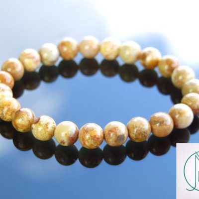 Chrysanthemum Natural Gemstone Bracelet 6-9'' Elasticated Michael's UK Jewellery
