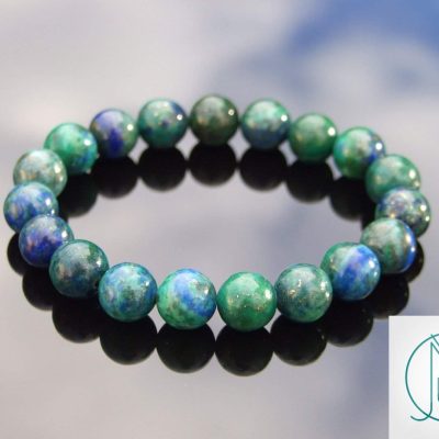 Chrysocolla 10mm Natural Gemstone Bracelet 6-9'' Elasticated Michael's UK Jewellery