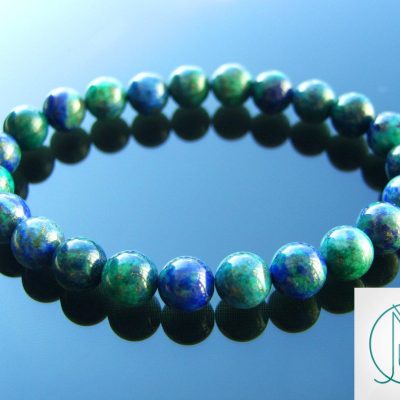 Chrysocolla Natural Gemstone Bracelet 6-9'' Elasticated Michael's UK Jewellery