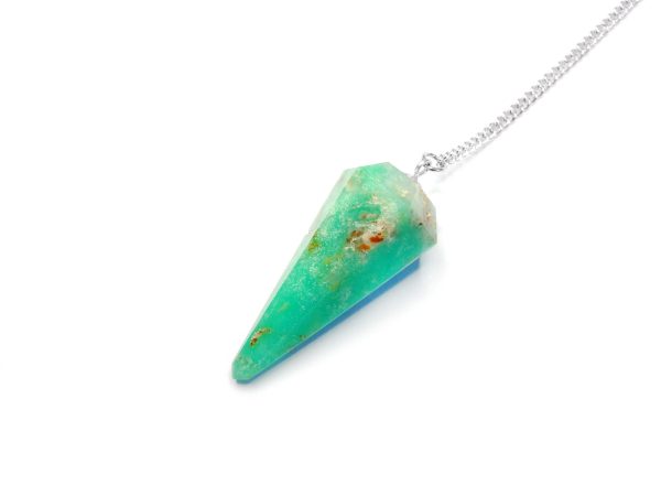 Genuine Chrysoprase Gemstone Pendulum for Divination - Image 2