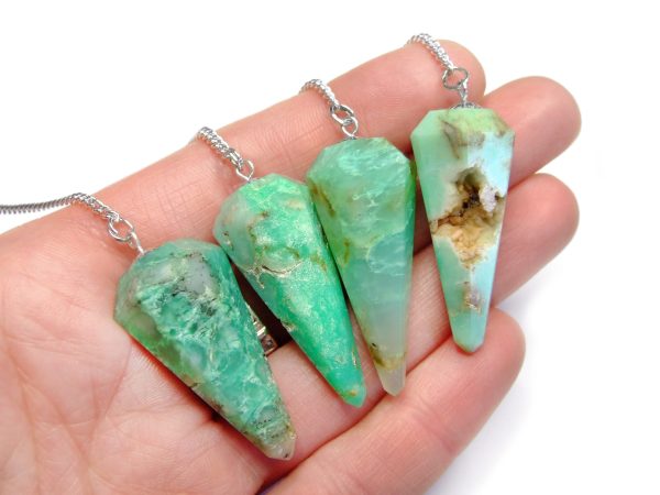 Genuine Chrysoprase Gemstone Pendulum for Divination - Image 3