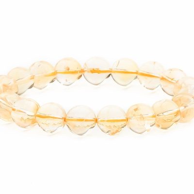Citrine 10mm Natural Gemstone Bracelet 6-9'' Elasticated Michael's UK Jewellery