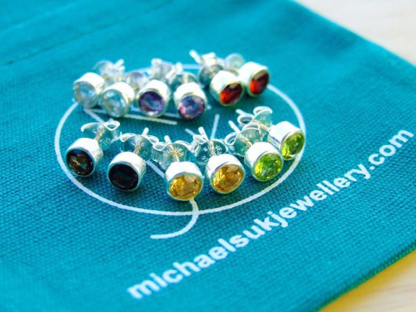 Citrine Natural Gemstone 925 Sterling Silver Earrings Michael's UK Jewellery