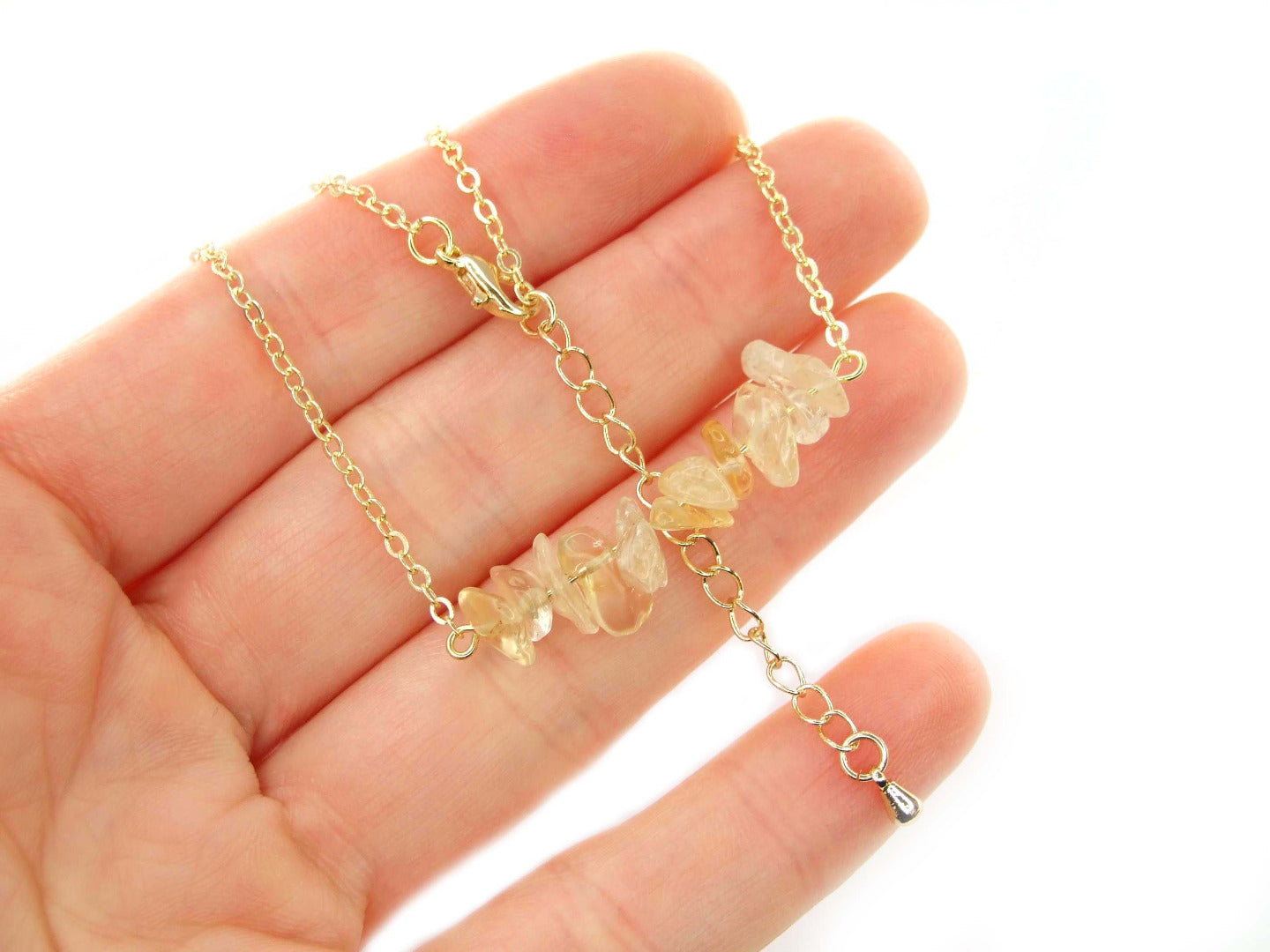 Citrine Natural Gemstone Chip Necklace Michael's UK Jewellery
