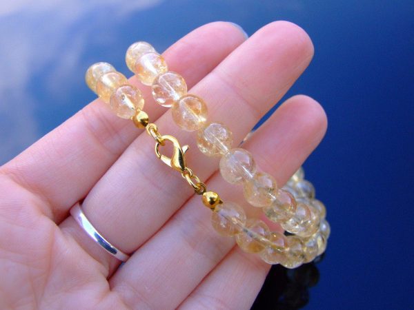 Citrine Natural Gemstone Necklace 8mm Beaded 16-30inch Michael's UK Jewellery