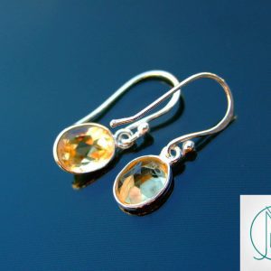 Citrine Quartz Natural Gemstone 925 Sterling Silver Earrings Michael's UK Jewellery