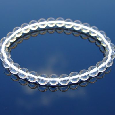 Clear Quartz 6mm Natural Gemstone Bracelet 6-9'' Elasticated Michael's UK Jewellery
