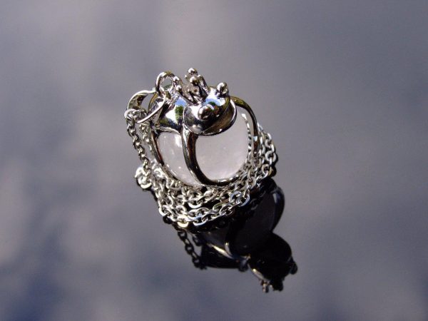 Clear Quartz Frog Natural Gemstone Pendant Necklace 50cm Michael's UK Jewellery