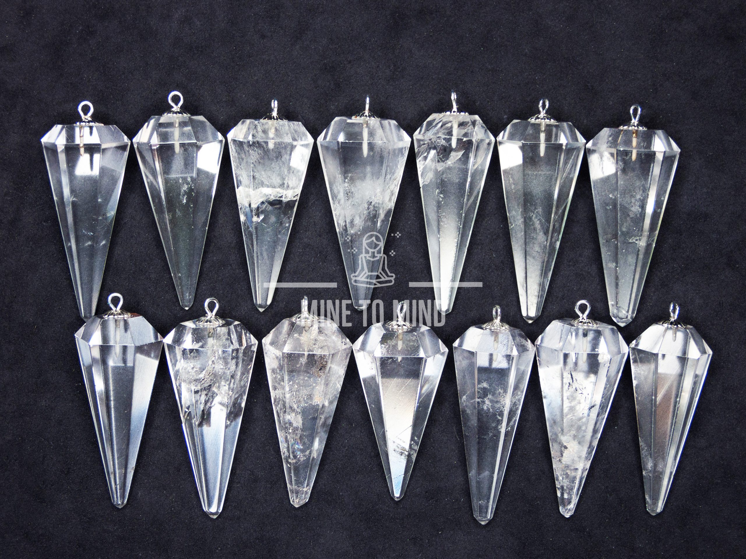 Clear Quartz Gemstone Pendulum mine to mind