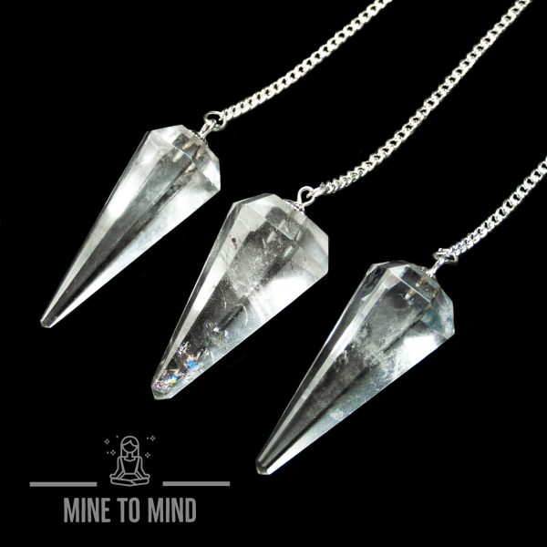 Clear Quartz Crystal Pendulum Natural Gemstone Dowsing Wicca - Image 3
