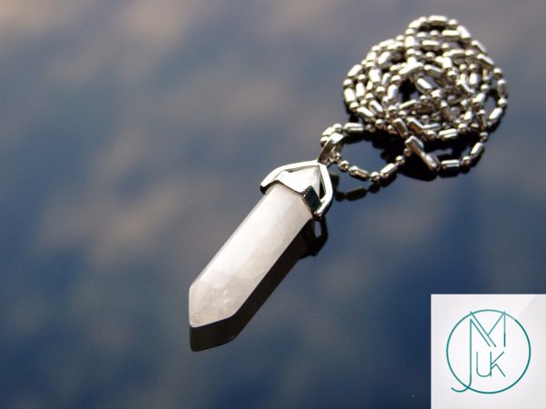 Clear Quartz Natural Crystal Point Pendant Gemstone Necklace Michael's UK Jewellery