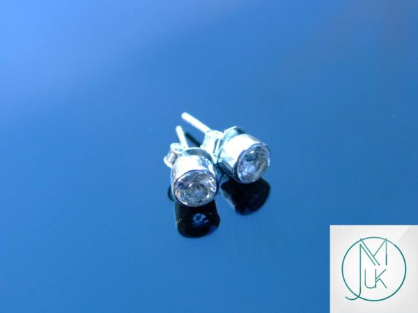 Clear Quartz Natural Gemstone 925 Sterling Silver Earrings Michael's UK Jewellery