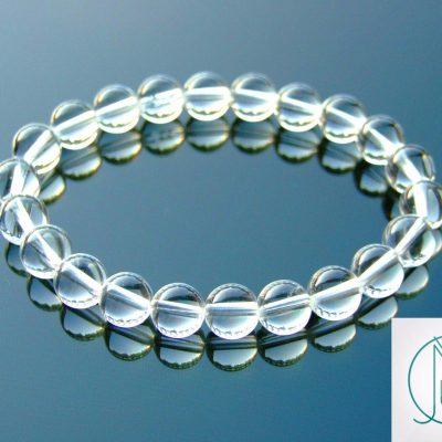 Clear Quartz Natural Gemstone Bracelet 6-9'' Elasticated Michael's UK Jewellery