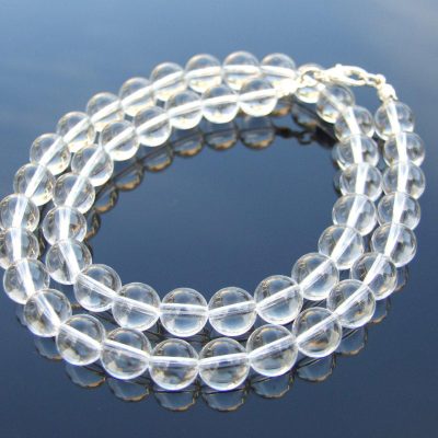 Clear Quartz Natural Gemstone Necklace 8mm Beaded 16-30inch Michael's UK Jewellery
