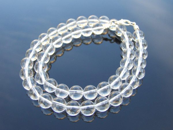 Clear Quartz Natural Gemstone Necklace 8mm Beaded 16-30inch Michael's UK Jewellery