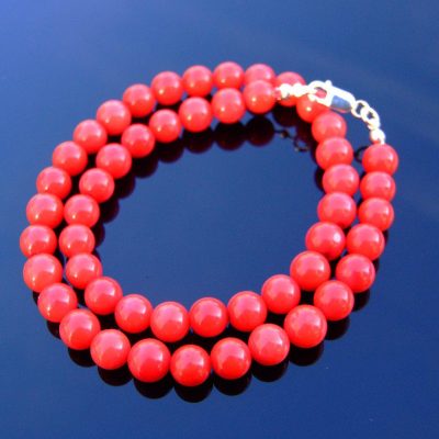 Coral Natural Dyed Gemstone Necklace 8mm Beaded 16-30inch Michael's UK Jewellery