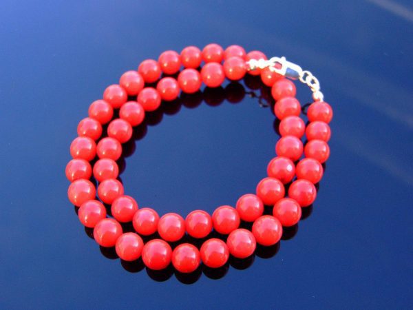 Coral Natural Dyed Gemstone Necklace 8mm Beaded 16-30inch Michael's UK Jewellery