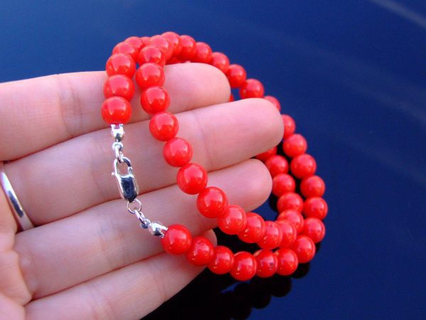 Coral Natural Dyed Gemstone Necklace 8mm Beaded 16-30inch Michael's UK Jewellery