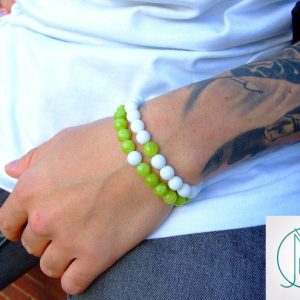 Couple Agate/Jade Natural Gemstone Bracelets 6-9'' Elasticated Michael's UK Jewellery