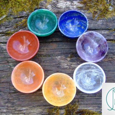Crystal 7 Chakra 2'' Hand Carved Bowls Natural Gemstones Michael's UK Jewellery