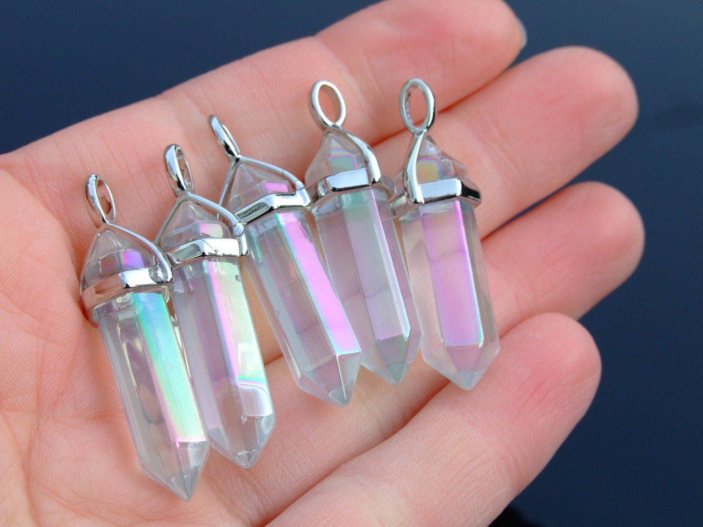 Crystal AB Glass Crystal Point Pendant Necklace Michael's UK Jewellery