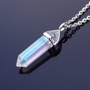 Crystal AB Glass Crystal Point Pendant Necklace Michael's UK Jewellery