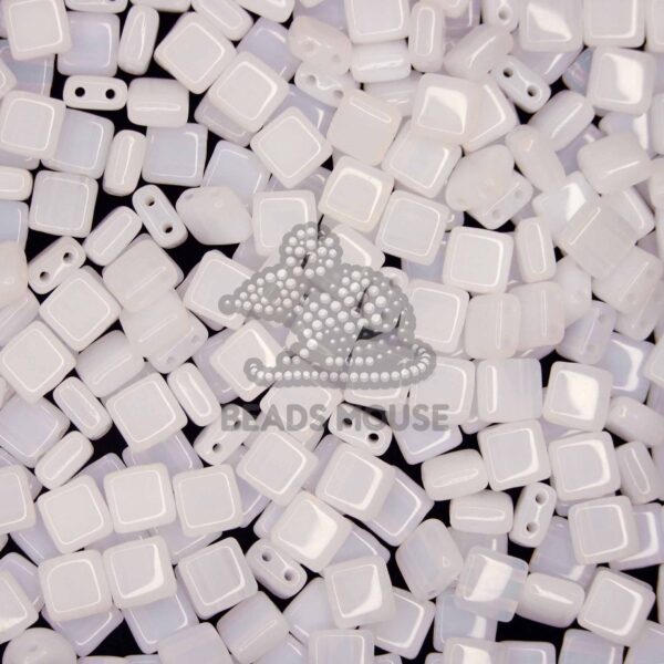 CzechMates Tile Beads 02010 Alabaster beadsmouse.co.uk