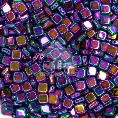 CzechMates Tile Beads 21495JT IRIS Purple beadsmouse.co.uk