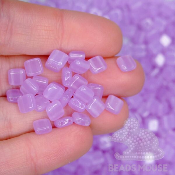 CzechMates Tile Beads 22310 Milky Alexandrite beadsmouse.co.uk