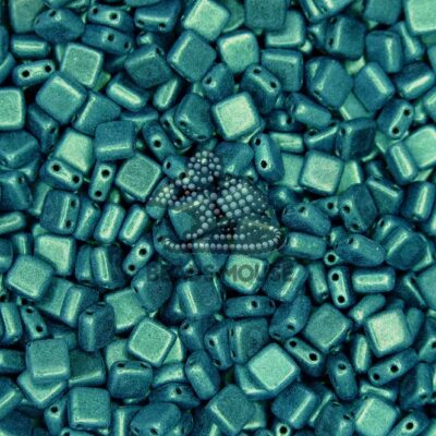 CzechMates Tile Beads 79051MJT Metallic Suede Light Green beadsmouse.co.uk