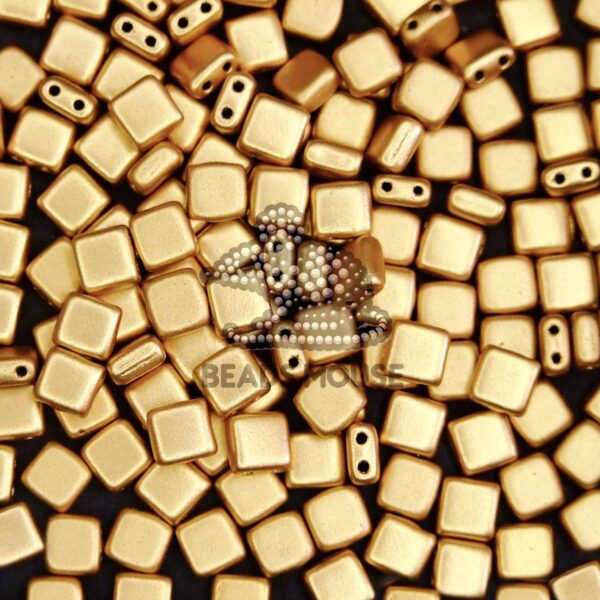 CzechMates Tile Beads K0171 Matte Metallic Flax beadsmouse.co.uk