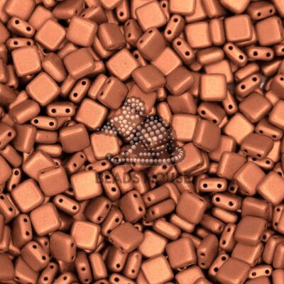 CzechMates Tile Beads K0177 Matte Metallic Copper beadsmouse.co.uk