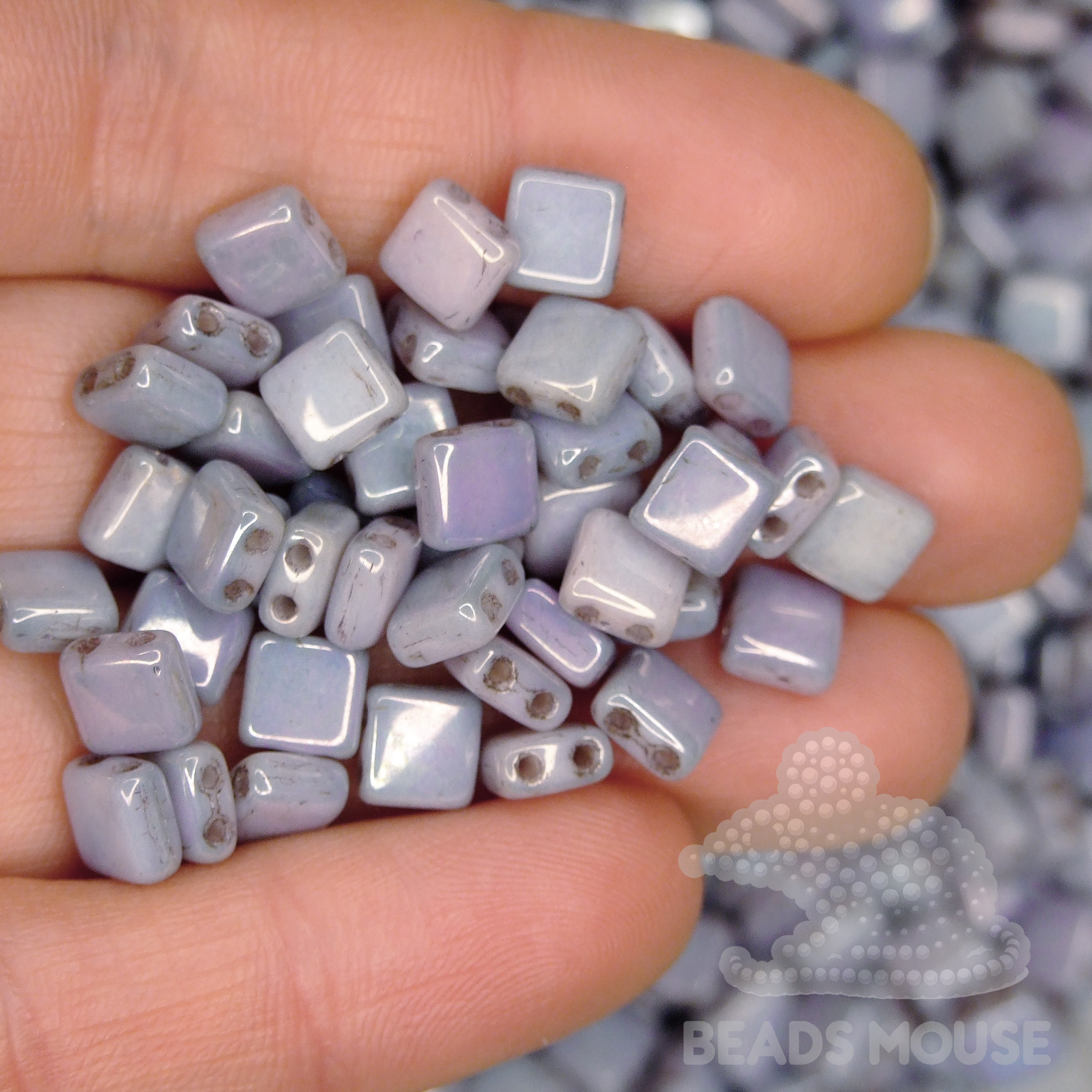 CzechMates Tile Beads LE02010 Luster Metallic Amethyst beadsmouse.co.uk