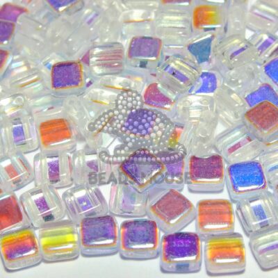 CzechMates Tile Beads X00030 Crystal AB beadsmouse.co.uk
