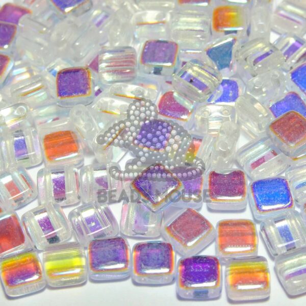 CzechMates Tile Beads X00030 Crystal AB beadsmouse.co.uk