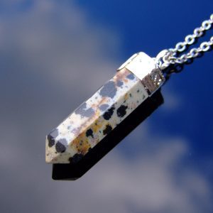 Dalmatian Jasper Hexa Point Pendant Necklace Michael's UK Jewellery
