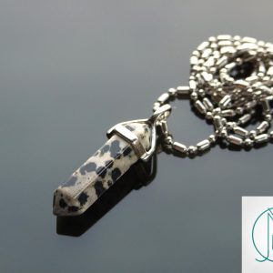 Dalmatian Jasper Natural Crystal Point Pendant Gemstone Necklace Michael's UK Jewellery