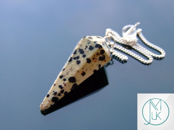 Dalmatian Jasper Pendulum Natural Gemstone for Dowsing Scrying Divination Meditation Michael's UK Jewellery