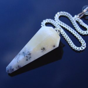 Dendritic Opal Pendulum Natural Gemstone for Dowsing Scrying Divination Meditation Michael's UK Jewellery