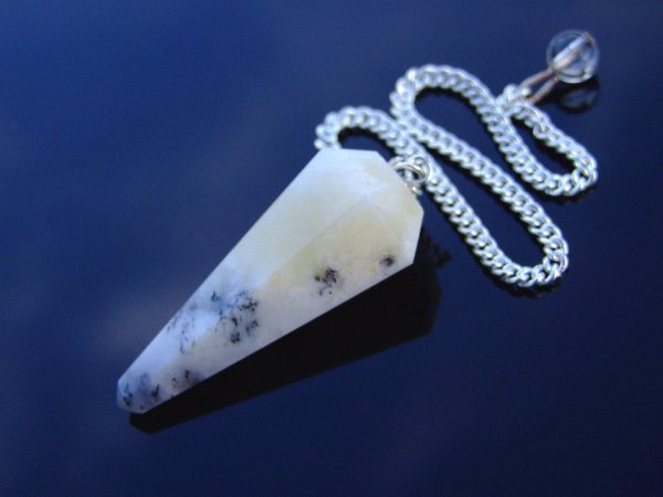 Dendritic Opal Pendulum Natural Gemstone for Dowsing Scrying Divination Meditation Michael's UK Jewellery