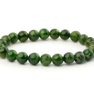 Diopside Bracelet Natural Gemstone 6-9'' Elasticated With Box Michael's UK Jewellery