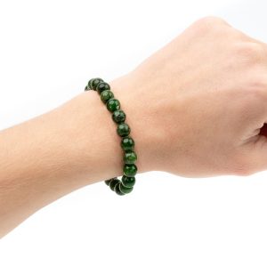Diopside Bracelet Natural Gemstone 6-9'' Elasticated With Box Michael's UK Jewellery