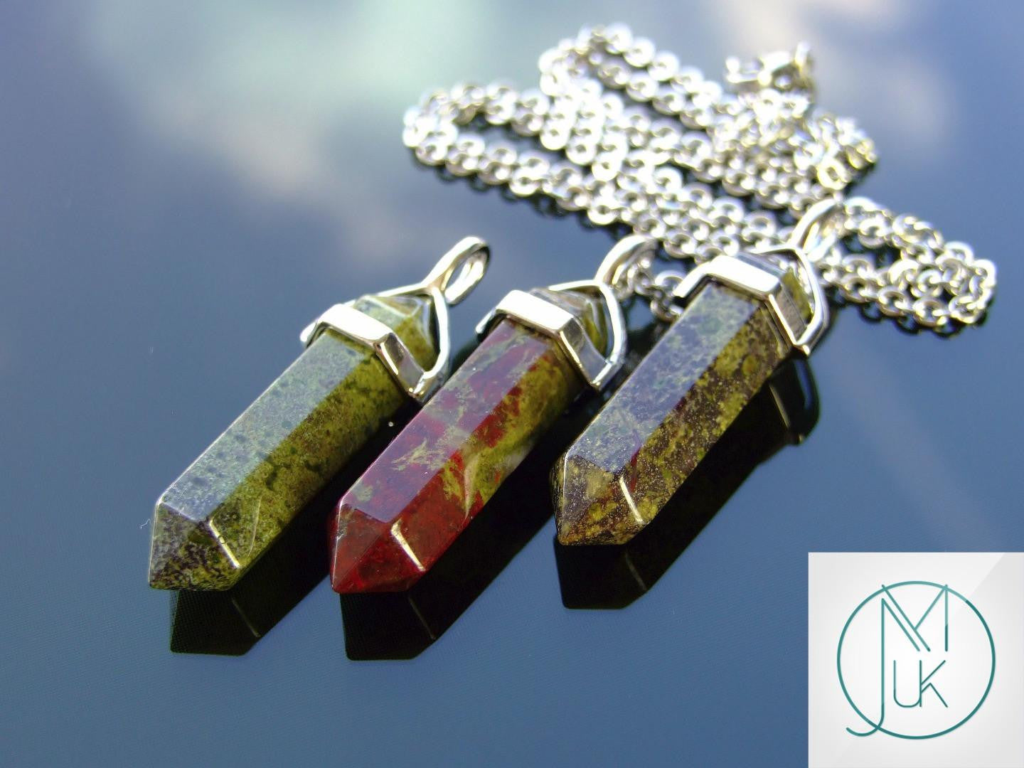 Dragon Blood Natural Crystal Point Pendant Gemstone Necklace Michael's UK Jewellery