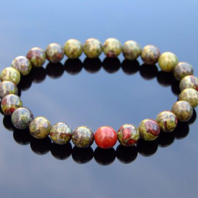 Dragon Blood Natural Gemstone Bracelet 6-9'' Elasticated Michael's UK Jewellery