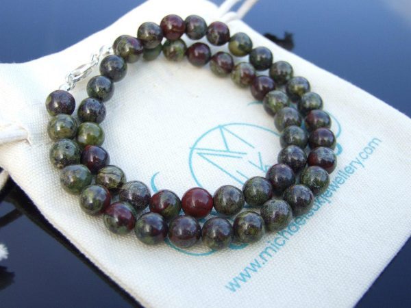 Dragon Blood Natural Gemstone Necklace 8mm Beaded 16-30inch Michael's UK Jewellery