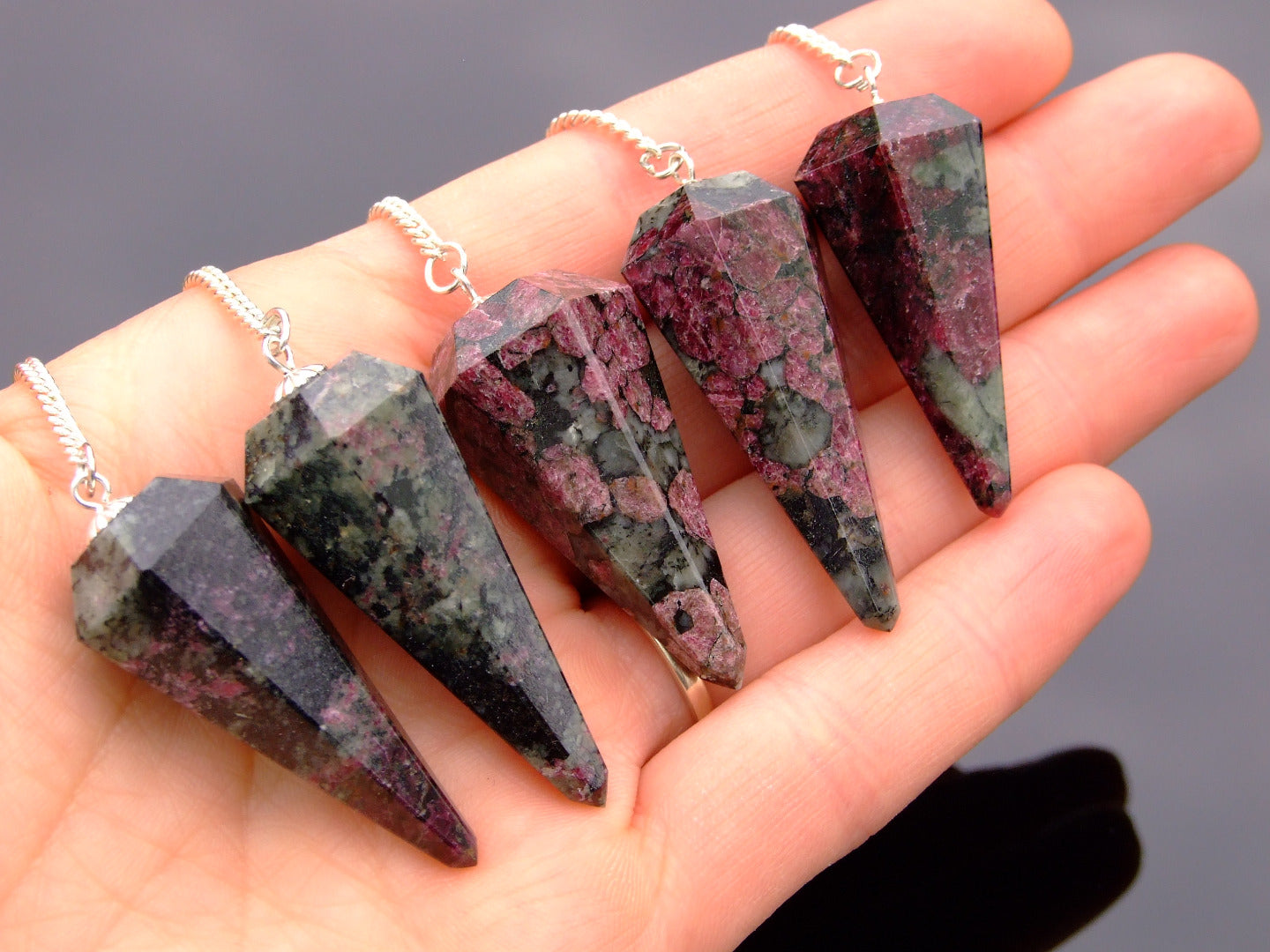Eudialyte Pendulum Natural Gemstone for Dowsing Scrying Divination Meditation Michael's UK Jewellery