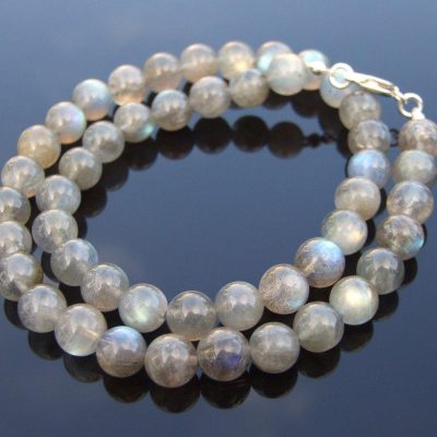 Fire Labradorite Natural Gemstone Necklace 8mm Beaded 16-30inch Michael's UK Jewellery
