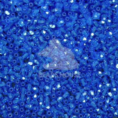 Fire Polished Beads 3mm Dark Capri Blue beads mouse